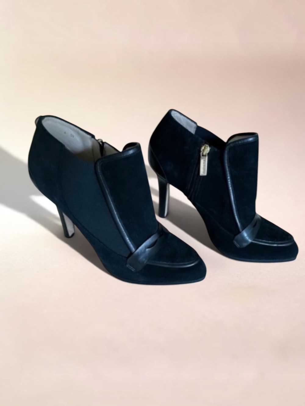 L.K. BENNETT Suede Leather Black Booties Shoes Size 39